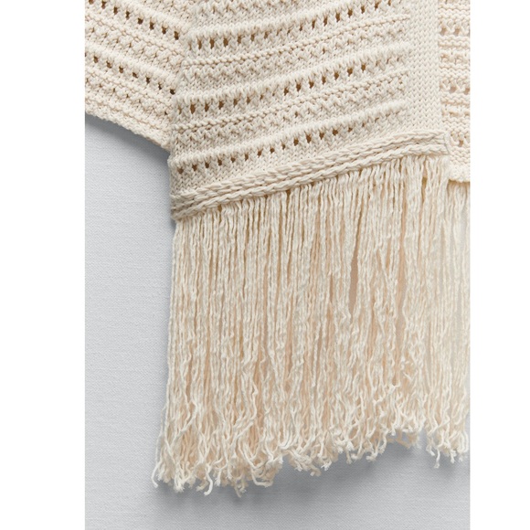 Zara FRINGED KNIT JACKET - Picture 4 of 4